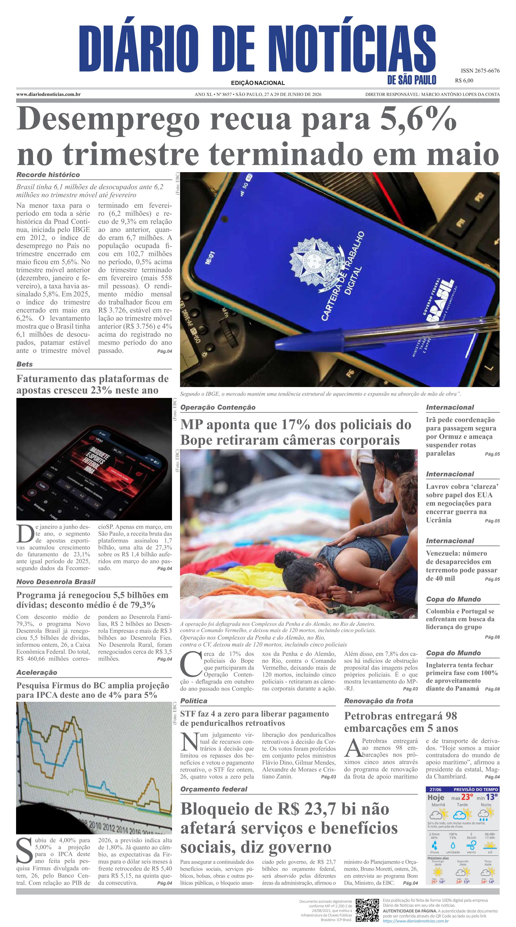 Capa do Jornal