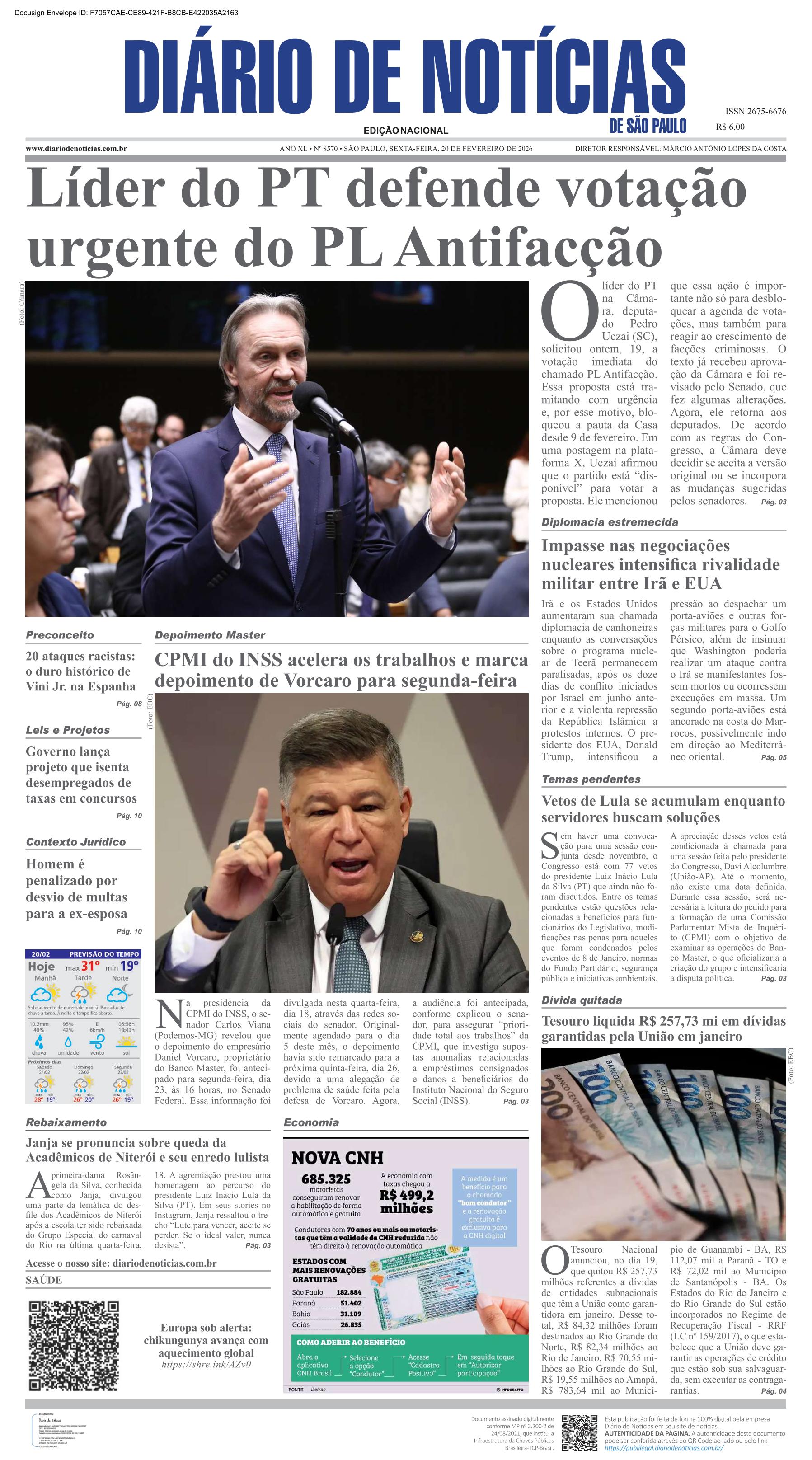 Capa do Jornal